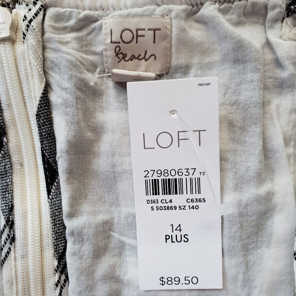 NWT LOFT Plus Gingham Flounce Tie Waist Dress - Picture 6 of 7